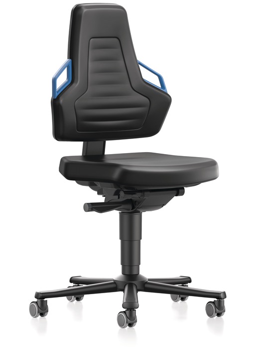BIMOS Arbeitsdrehstuhl Rollen Grifffarbe blau