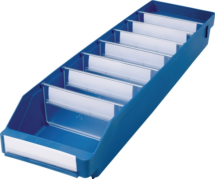 Regalkasten L600xB180xH95mm blau PP - Vorteilspack
