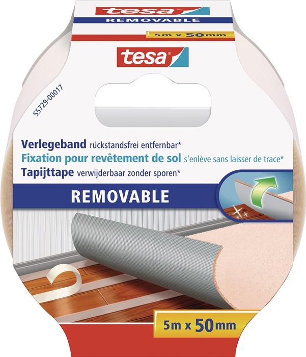 TESA Doppelseitiges Verlegeband 55729 L.5m B.50mm Rl.TESA - Vorteilspack