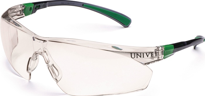UNIVET Schutzbrille 506 UP EN 166,EN 170,EN 172 Bügel schwarz/grün,Scheibe In/out PC - Vorteilspack