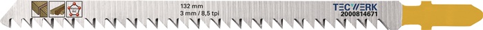 TECWERK Stichsägeblatt Gesamt-L.132mm Zahnt.3mm S.1,45mm HCS 5 St./Karte TECWERK
