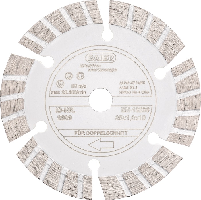 BAIER Diamanttrennscheibe Ø 85 mm Bohrung 10 mm