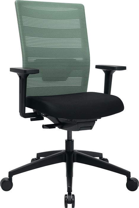 TOPSTAR Bürodrehstuhl m.Synchr.-Techn.schwarz/mint 420-540mm m.Lehnen Trgf.110kg TOPSTAR