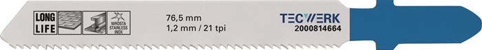 TECWERK Stichsägeblatt Gesamt-L.76,5mm Zahnt.1,2mm BIM 5 St./Karte TECWERK