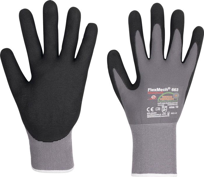 HONEYWELL Handschuhe FlexMech 663 Gr.6 grau/schwarz Nylon/Elastan/Nitrilschaum 10 PA - Vorteilspack