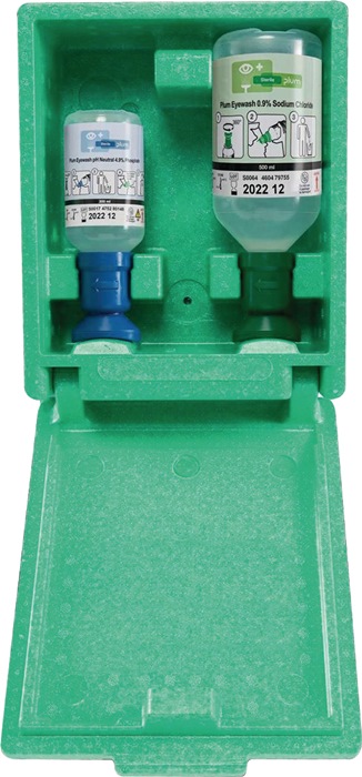 PLUM Augennotfallstation 1x200 ml pH Neutral,1x0,5l Augenspülung