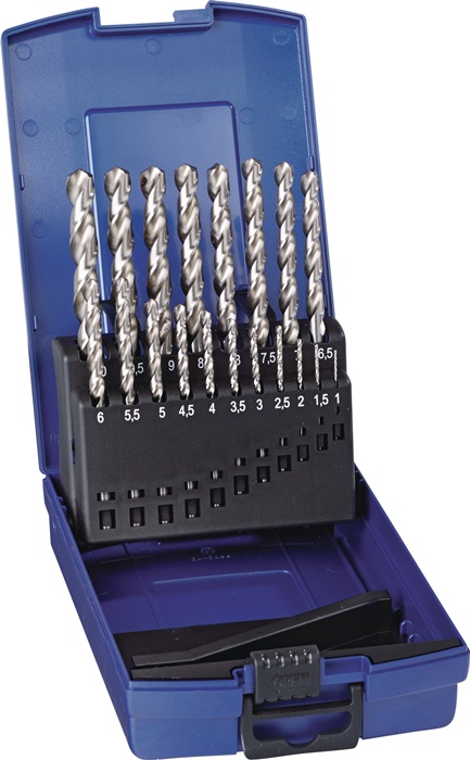 TECWERK Spiralbohrersatz DIN 338 Typ W D.1-10x0,5mm HSS 19tlg.Ku.-Kass.TECWERK
