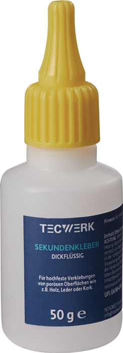 TECWERK Sekundenkleber dickflüssig 50g farblos Flasche TECWERK - Vorteilspack
