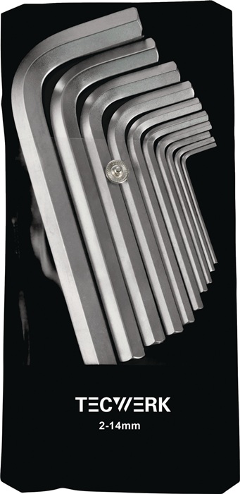 TECWERK Winkelschraubendrehersatz 10-tlg.Ku.-Tasche SW 2-14mm kurz S2-Stahl TECWERK