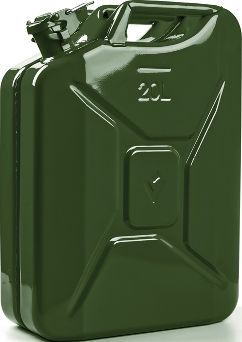 VALPRO Kraftstoffkanister 20l Olivgrün RAL 6003 Stahlbl.0,9mm L345xB165xH470mm VALPRO