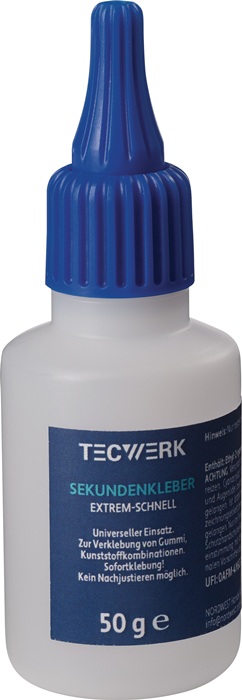TECWERK Sekundenkleber extrem schnell 50g farblos Flasche TECWERK - Vorteilspack