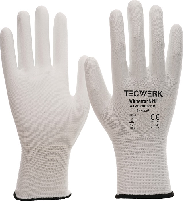 TECWERK Handschuhe Whitestar NPU Gr.6 (S) weiß EN 388 PSA II TECWERK - Vorteilspack