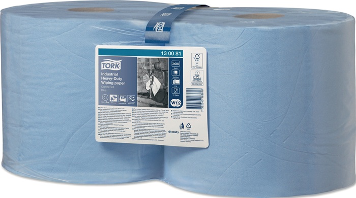 TORK Putztuch TORK 130081 L.ca.119 mxB.ca.235mm blau 3-lagig,bedruckt 2x1 Rl.TORK
