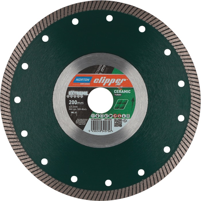 NORTON CLIPPER Diamanttrennscheibe Extreme Ceramic Turbo D200mm Bohr25,4mm 1,4mm NORTON CLIPPER