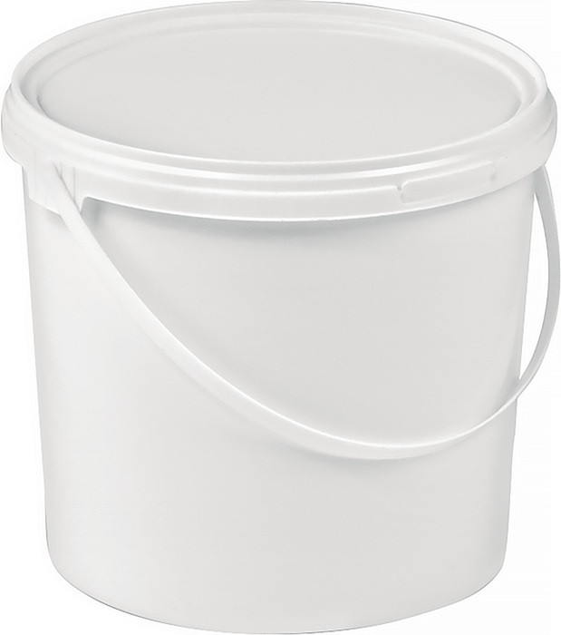 Eimer 3l PP weiß Bügelgr.u.Stülpdeckel D.157mm H.162mm