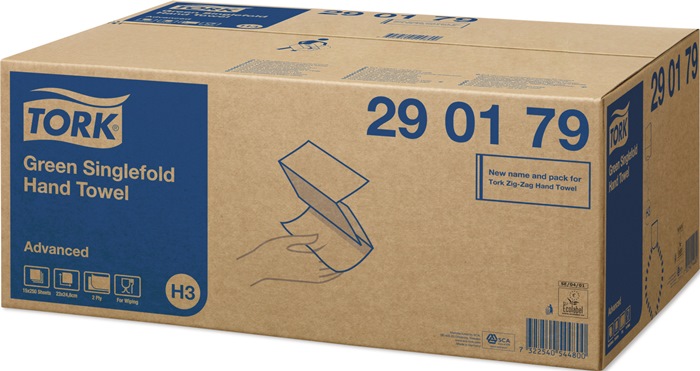TORK Handtuch TORK 290179 2-lagig,Dekorprägung grün L230xB248mm 15x250 Pk.