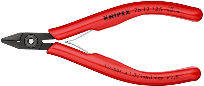 KNIPEX Elektronik-Seitenschneider Länge 125 mm Form 1