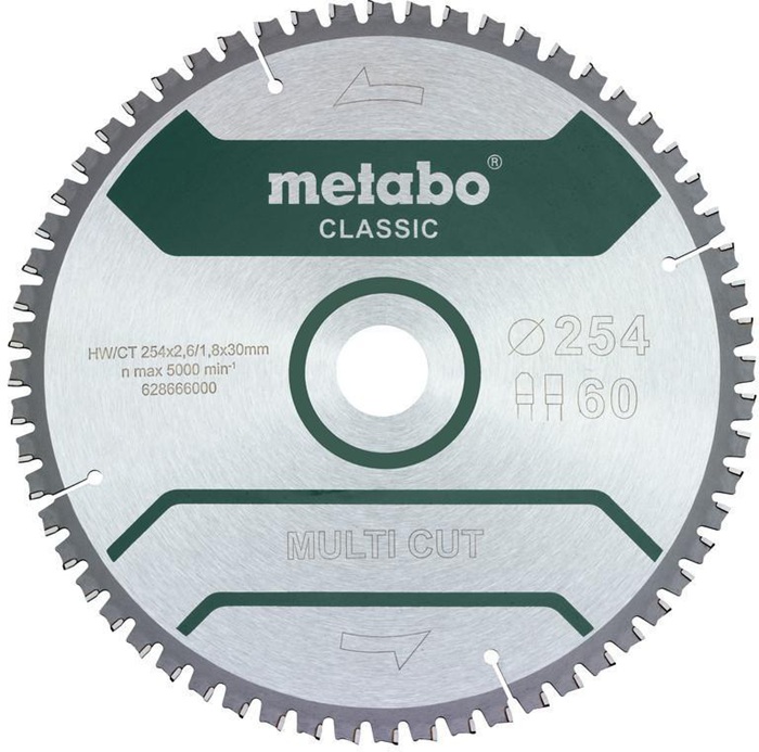 METABO Kreissägeblatt D254x2,6/1,8xBohrung30mm Zähnezahl 60