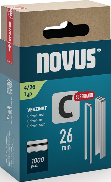 NOVUS Schmalrückenklammer Breite 6 mm Schenkellänge 26 mm