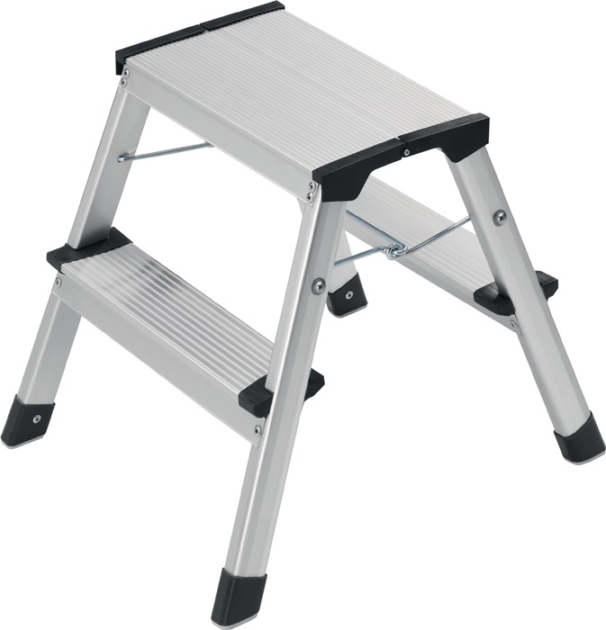 HAILO Klapptritt D60 Stufen 2 Plattform-H.400mm Alu.m.Anti-Rutsch-Riffelung HAILO