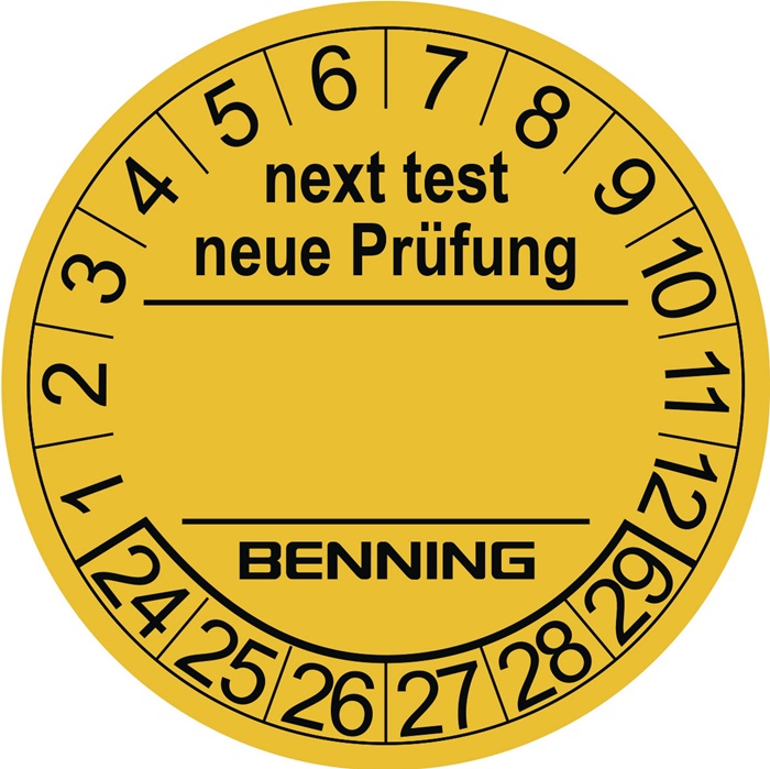 BENNING Prüfplakette Ø 30 mm