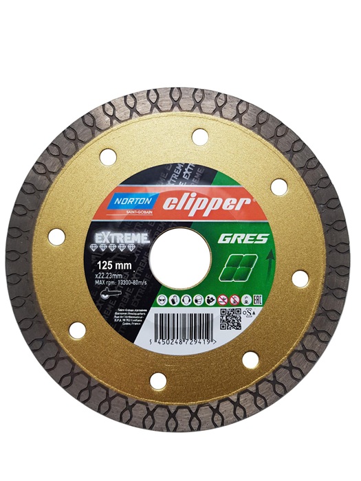 NORTON CLIPPER Diamanttrennscheibe Extreme Gres D.125mm Bohr.22,23mm Seg.-B.1,3mm