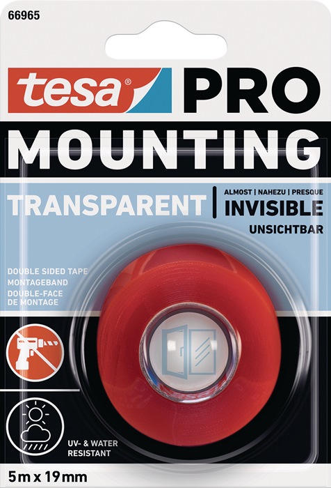 TESA Montageband Mounting PRO Transparent 66965 transp.L.5m B.19mm TESA - Vorteilspack