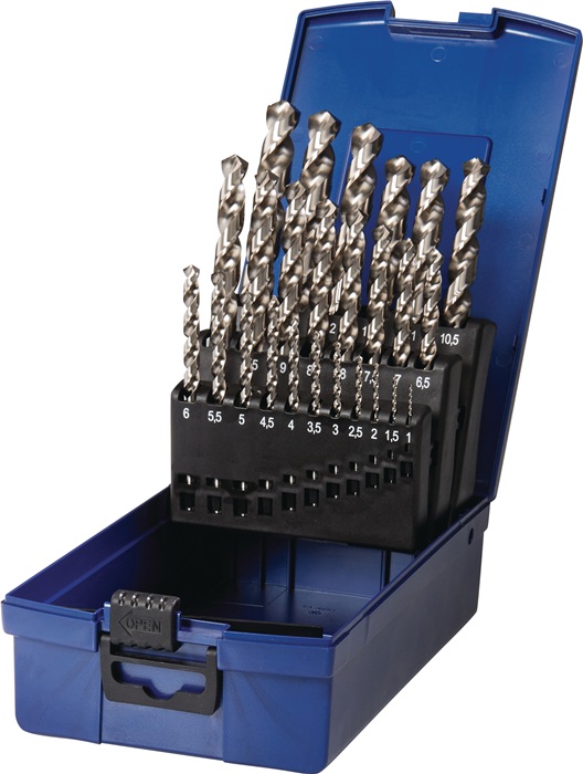 TECWERK Spiralbohrersatz DIN 338 Typ UNI D.1-13x0,5mm HSS-Co 25-tlg.Ku.-Kass.TECWERK