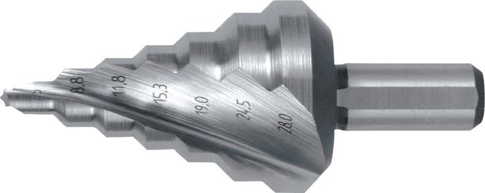 RUKO Stufenbohrer Bohrber.5-28mm HSS Spiralnut Z.2 Stufen 7 RUKO