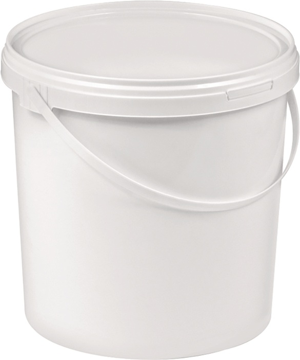 Eimer 10l PP weiß Bügelgr.u.Stülpdeckel D.270mm H.265mm