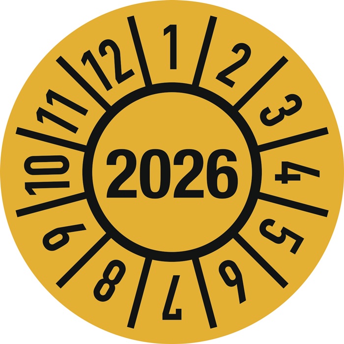 Einjahresprüfplakette Ø 15 mm
