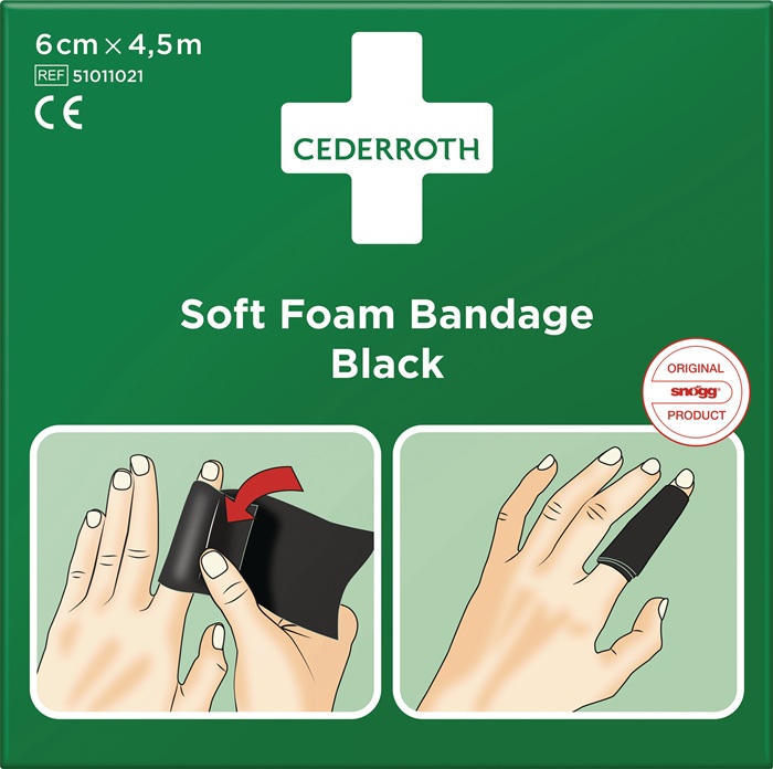 CEDERROTH Soft Foam Bandage selbsthaftend elastisch, schwarz