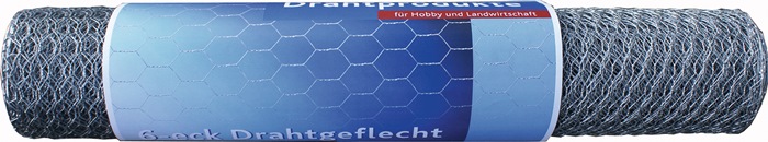 Maschendrahtgeflecht L.10 m,H.1m 6-eck Geflecht,verz.Maschw.13mm