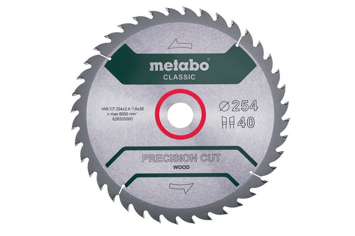 METABO Kreissägeblatt D254x2,4/1,6x30,mm Zähne40 WZ 20Grad