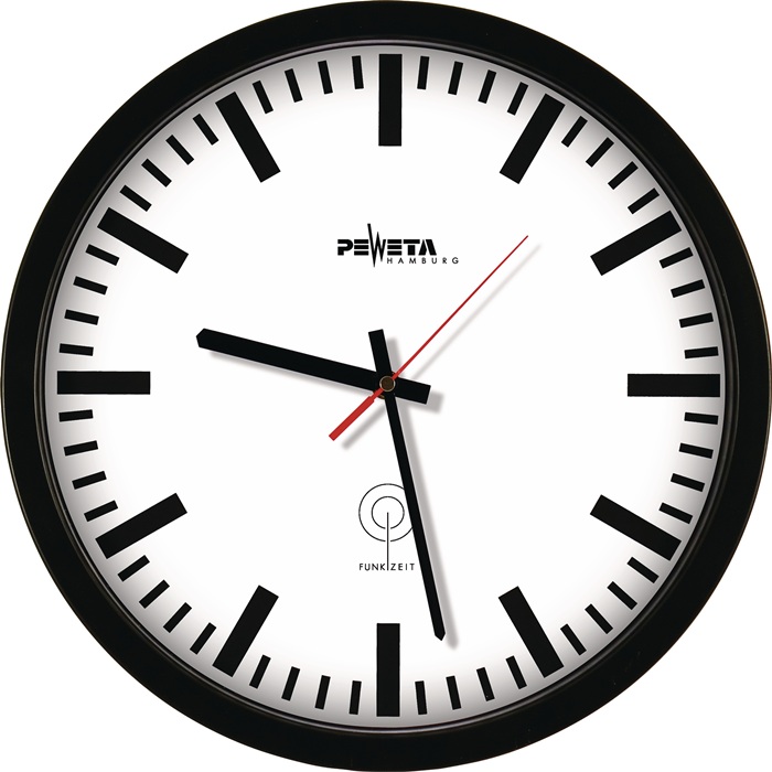 PEWETA Funkuhr Funkuhr Kunststoff schwarz