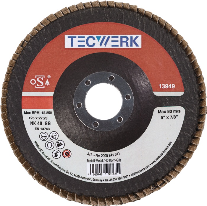 TECWERK Fächerscheibe D.115mm K.40 kon.Stahl/Holz NK TECWERK - Vorteilspack