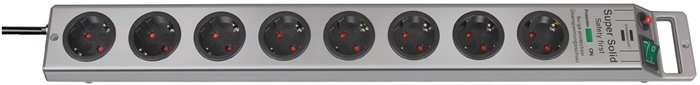 BRENNENSTUHL Steckdosenleiste Super Solid 16 A 230 V Steckd.8 2,5m H05VV-F 3x1,5 mm²