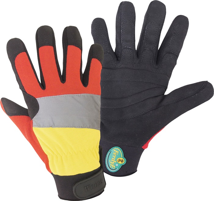 FERDYF. Forstschutzhandschuh WOODS Mechanics Gr.M schwarz/rot/gelb PSA III