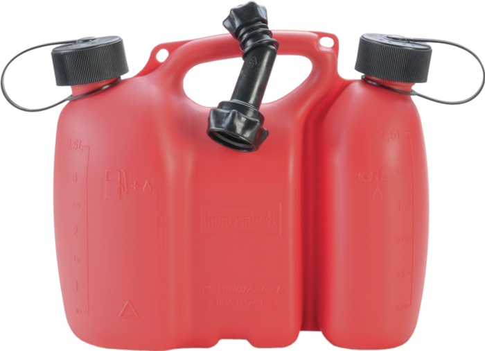 HÜNERSDORFF Kraftstoffdoppelkanister PROFI 3+1,5l rot HDPE L308xB145xH254mm HÜNERSDORFF