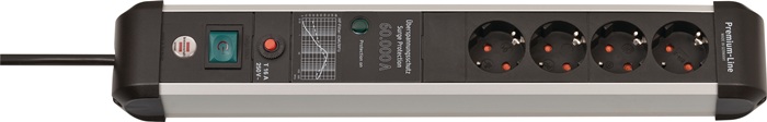 BRENNENSTUHL Steckdosenleiste Premium-Protect-Line 16 A 230 V schwarz/silber Steckd.4
