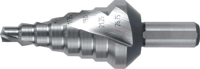 RUKO Stufenbohrer Bohrber.6-26,75mm HSS Spiralnut Z.2 Stufen 8 RUKO