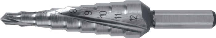 RUKO Stufenbohrer Bohrber.4-12mm HSS Spiralnut Z.2 Stufen 9 RUKO