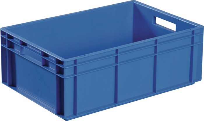 TECWERK Transportbehälter L400xB300xH120mm blau PP Muschelgr.Seitenwände geschl.TECWERK