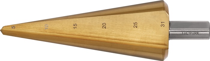 TECWERK Blechschälbohrer Bohrber.5-31mm HSS TiN Gesamt-L.103mm Z.2 TECWERK