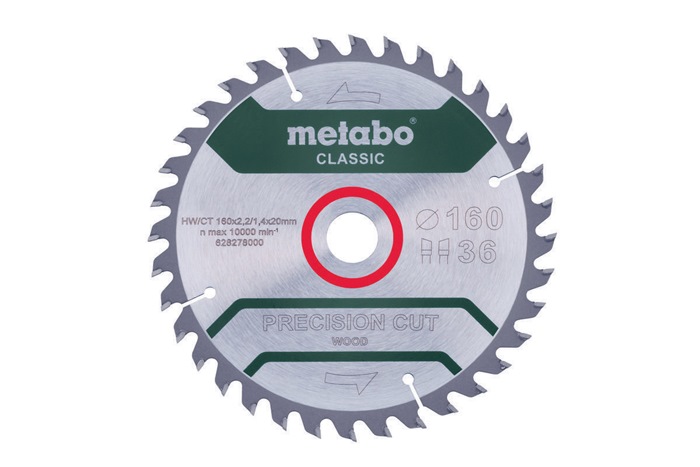 METABO Kreissägeblatt precision cut wood classic D160x2,2/1,4xBohrung20mm Z.36 WZ