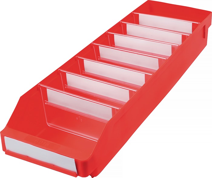 Regalkasten L600xB180xH95mm rot PP - Vorteilspack