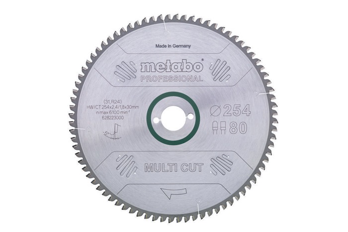 METABO Kreissägeblatt D254xSchnitt-B.2,4xBohrung30mm 80Zähne