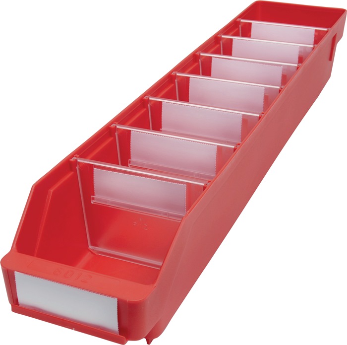 Regalkasten L600xB120xH95mm rot PP - Vorteilspack