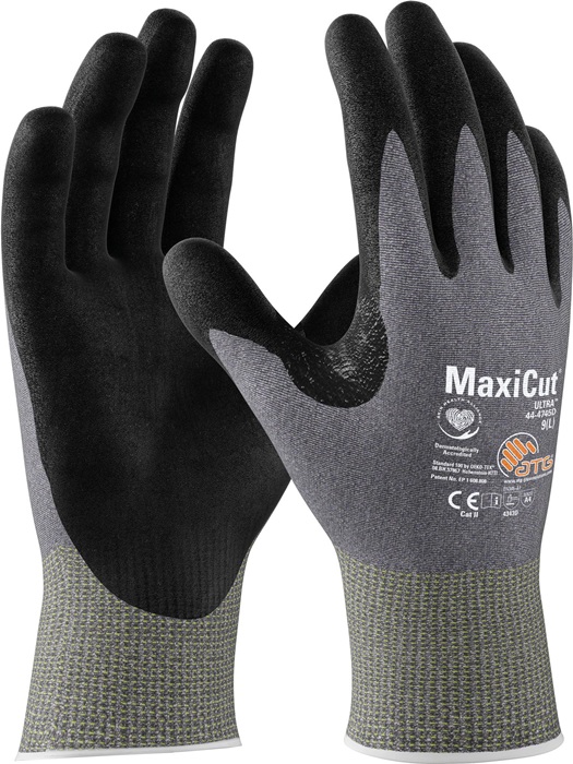 ATG Schnittschutzhandschuhe MaxiCut® Ultra™ 44-4745D Gr.8 hellgrau/schwarz EN 388 - Vorteilspack
