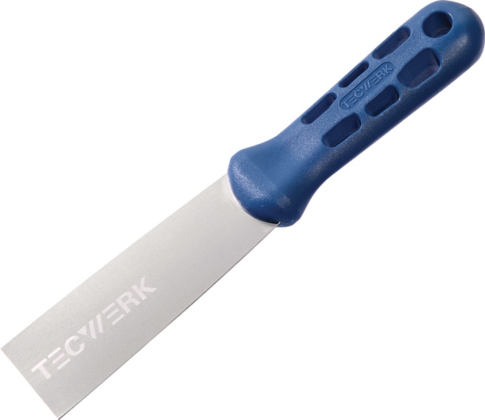 TECWERK Malerspachtel B.40mm hochglanz-poliert Ku.flachoval,blau TECWERK